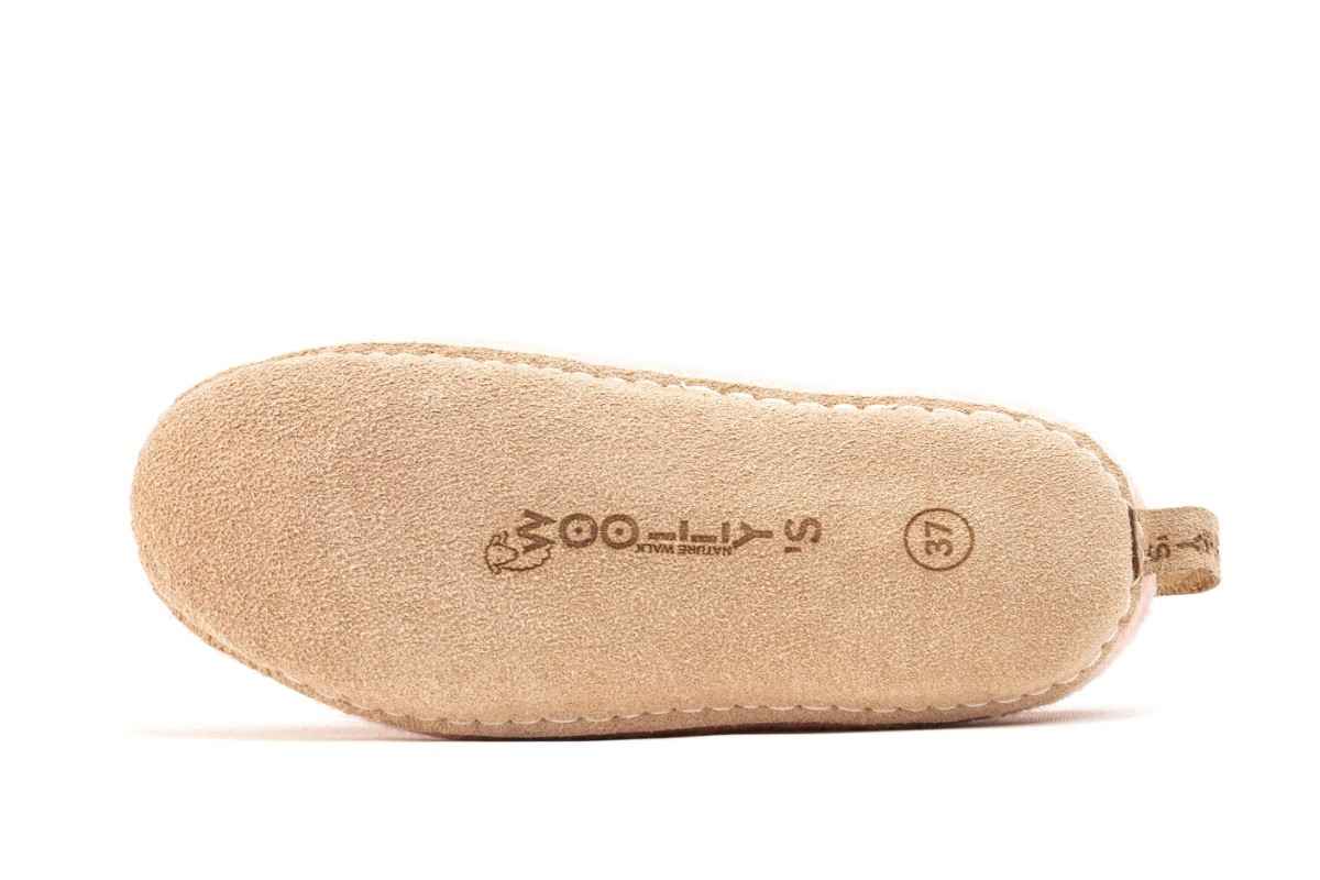 Pantofole Da Interno Con Tallone Aperto e Suola in Cuoio– Rosa Baby