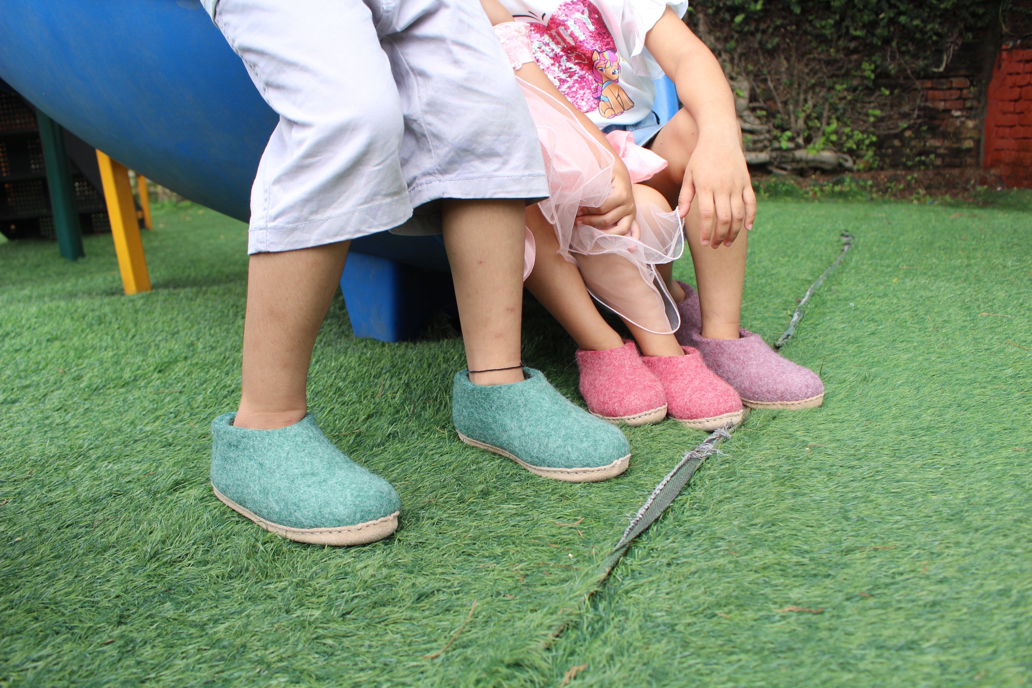 Scarpe Da Interno Per Bambini Con Suola In Cuoio– Rosa Ciliegia