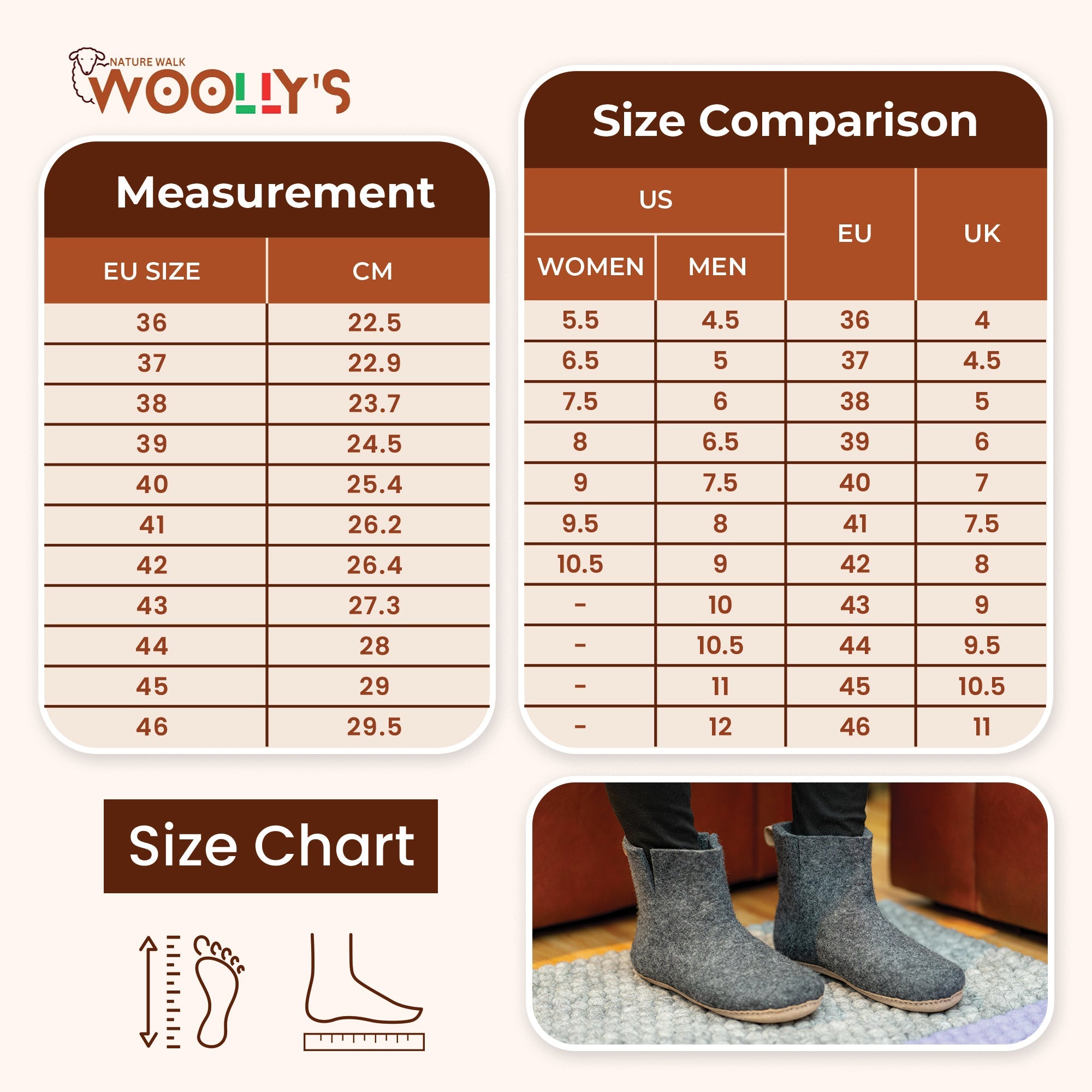 Woollyes Stivali Da Interno Con Suola In Cuoio – Carbone