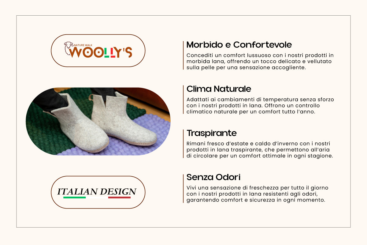 Woollyes Stivali Da Interno Con Suola In Cuoio – Marrone Chiaro
