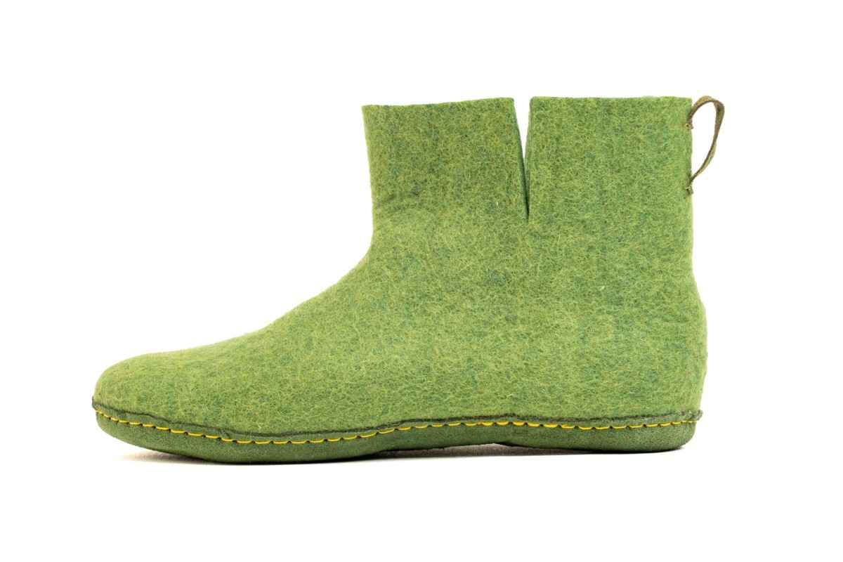 Woollyes Stivali Da Interno Con Suola In Cuoio – Verde