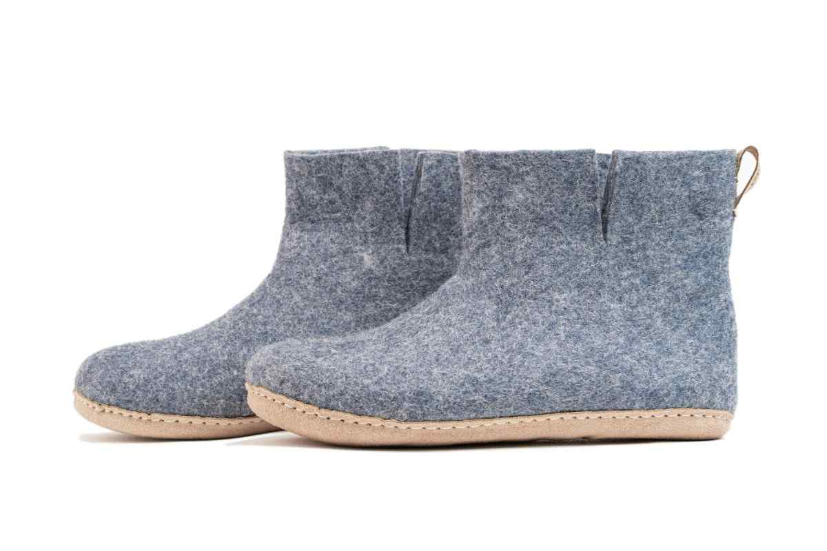 Woollyes Stivali Da Interno Con Suola In Cuoio – Denim