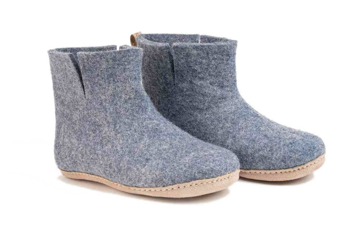 Woollyes Stivali Da Interno Con Suola In Cuoio – Denim