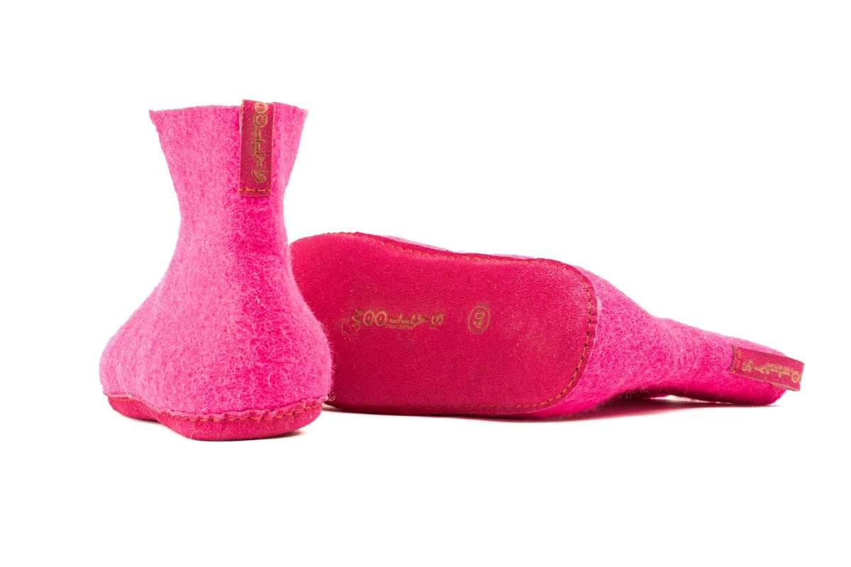 Woollyes Stivali Da Interno Con Suola In Cuoio – Fucsia