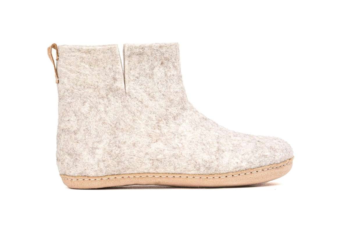 Woollyes Stivali Da Interno Con Suola In Cuoio – Marrone Chiaro