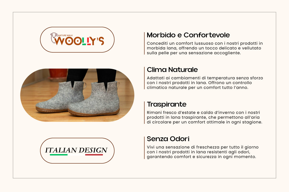 Stivali Da Esterno Con Suola In Gomma – Grigio Naturale