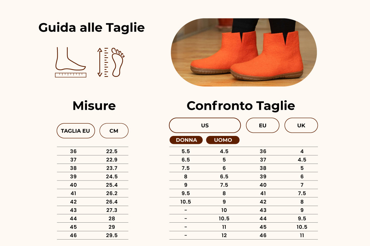 Stivali Da Esterno Con Suola In Gomma – Arancione