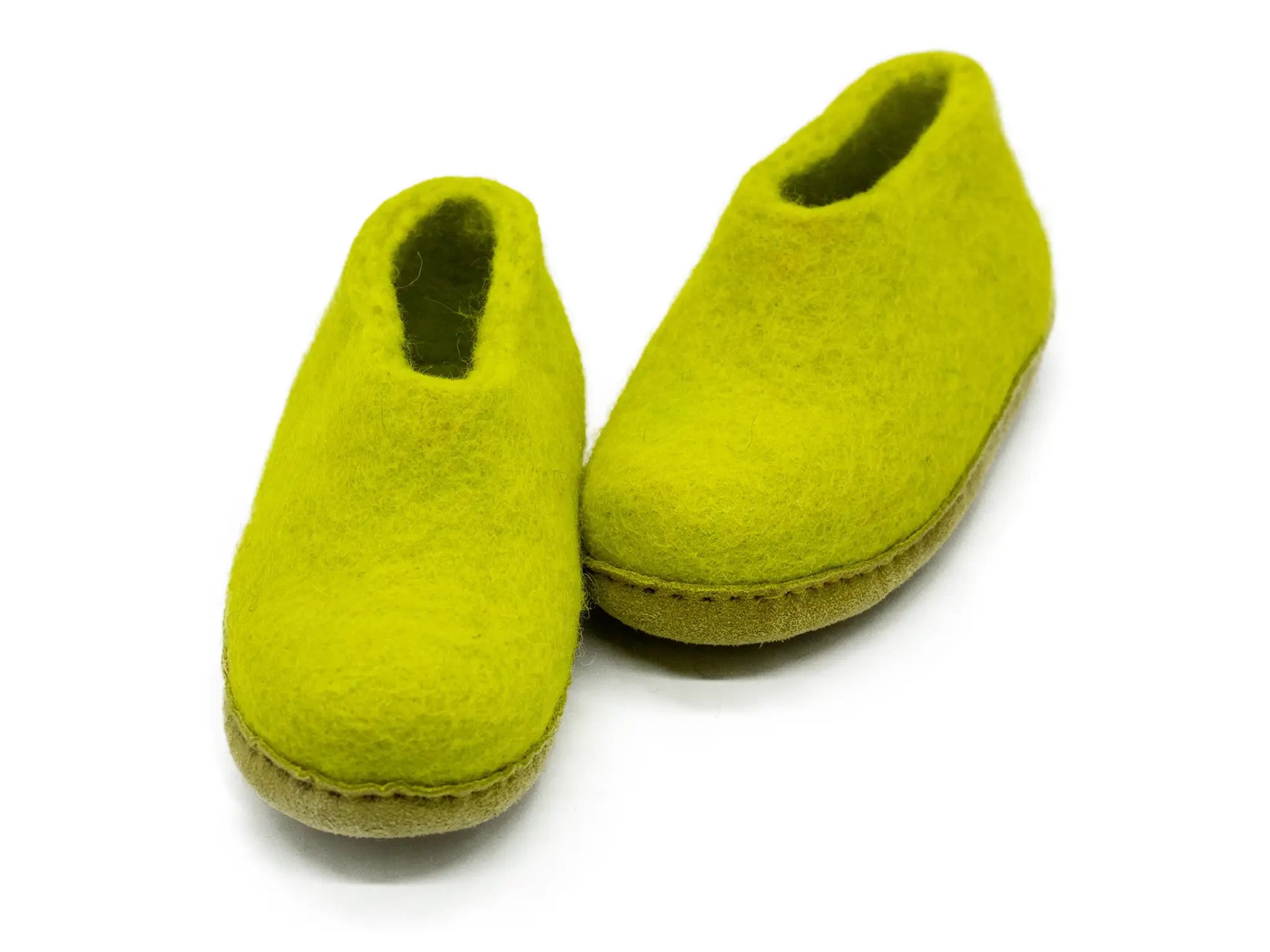 Scarpe Da Interno Per Bambini Con Suola In Cuoio– Verde Lime