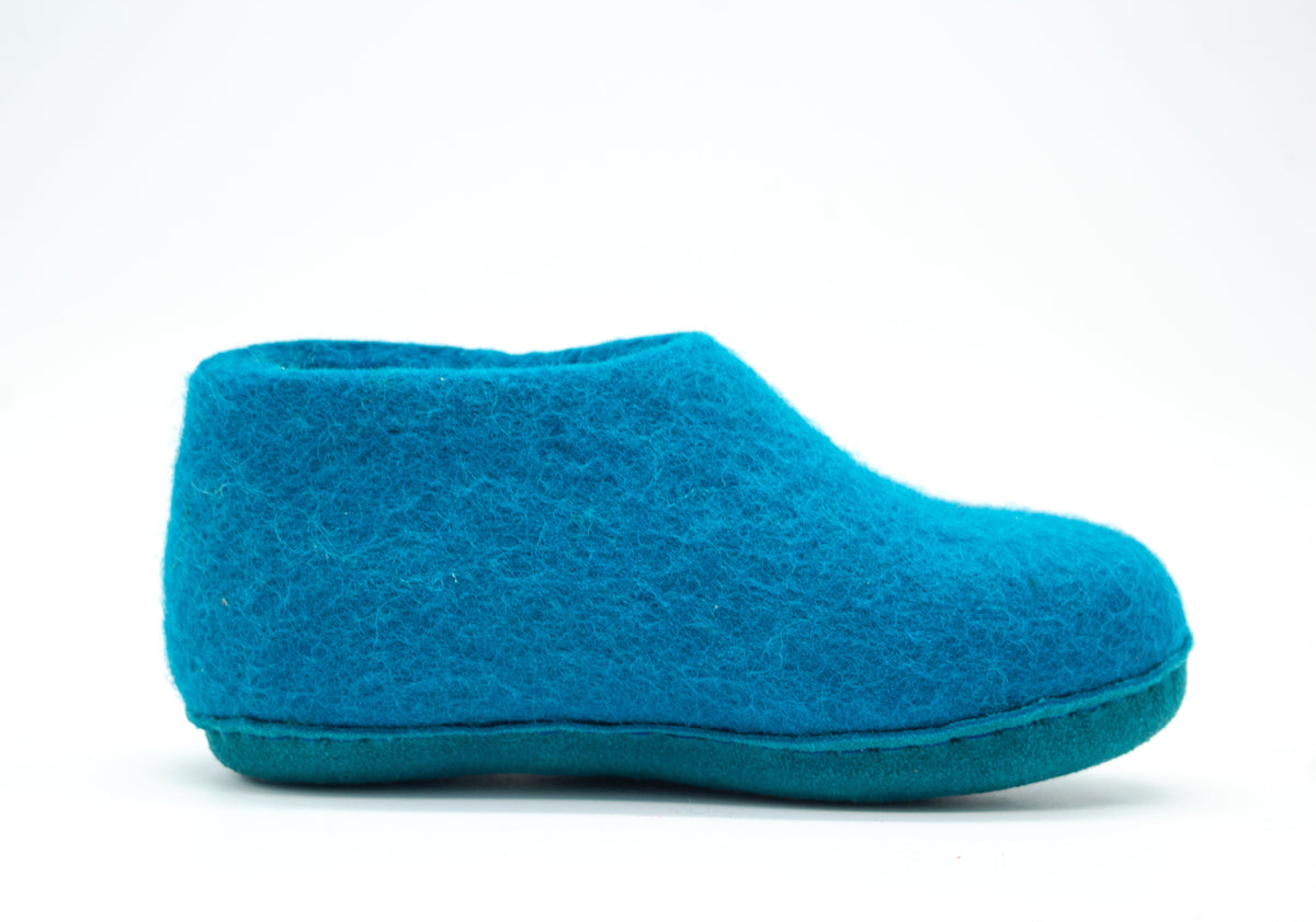 Scarpe Da Interno Per Bambini Con Suola In Cuoio– Turchese