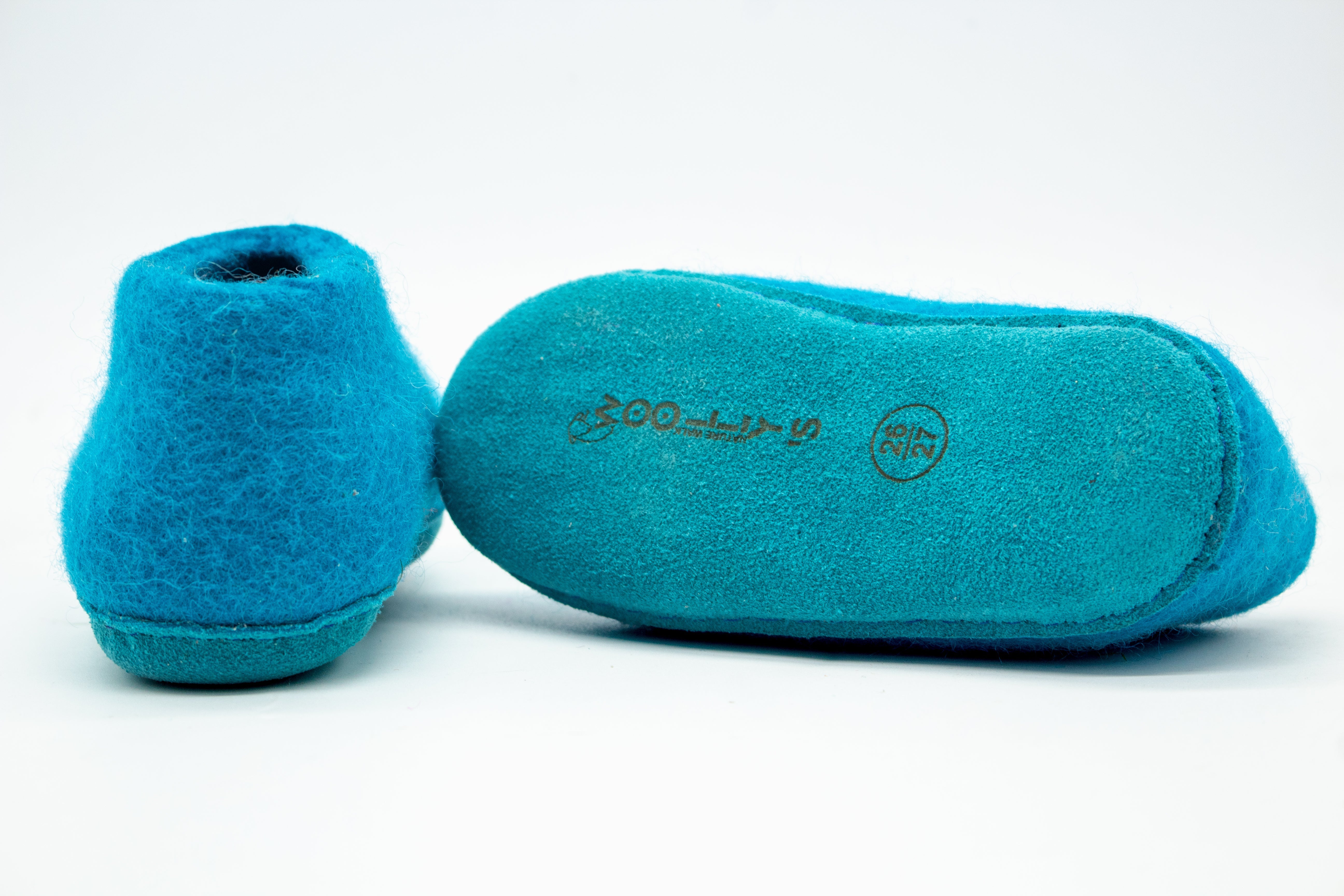 Scarpe Da Interno Per Bambini Con Suola In Cuoio– Turchese