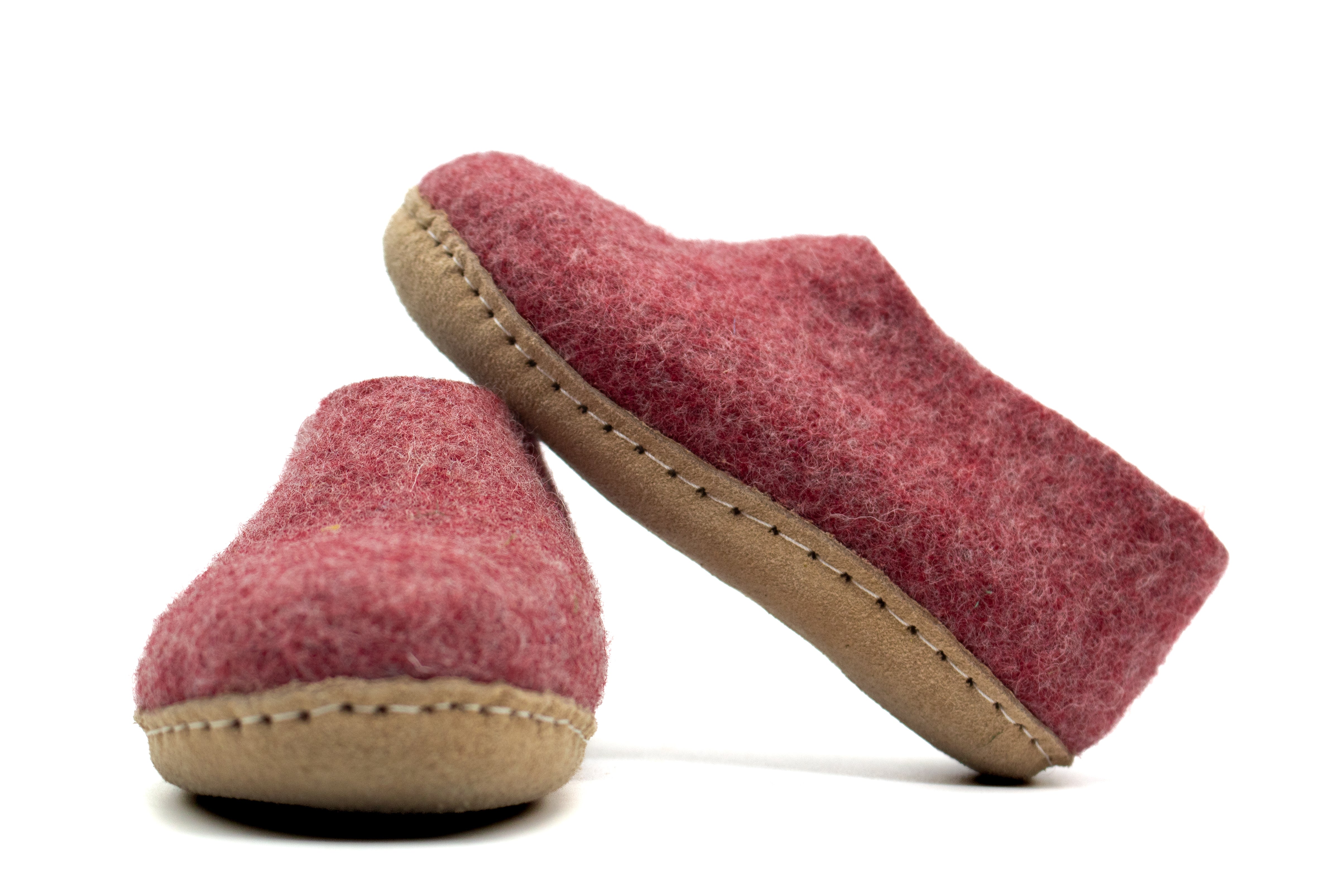 Scarpe Da Interno Per Bambini Con Suola In Cuoio– Rosa Ciliegia