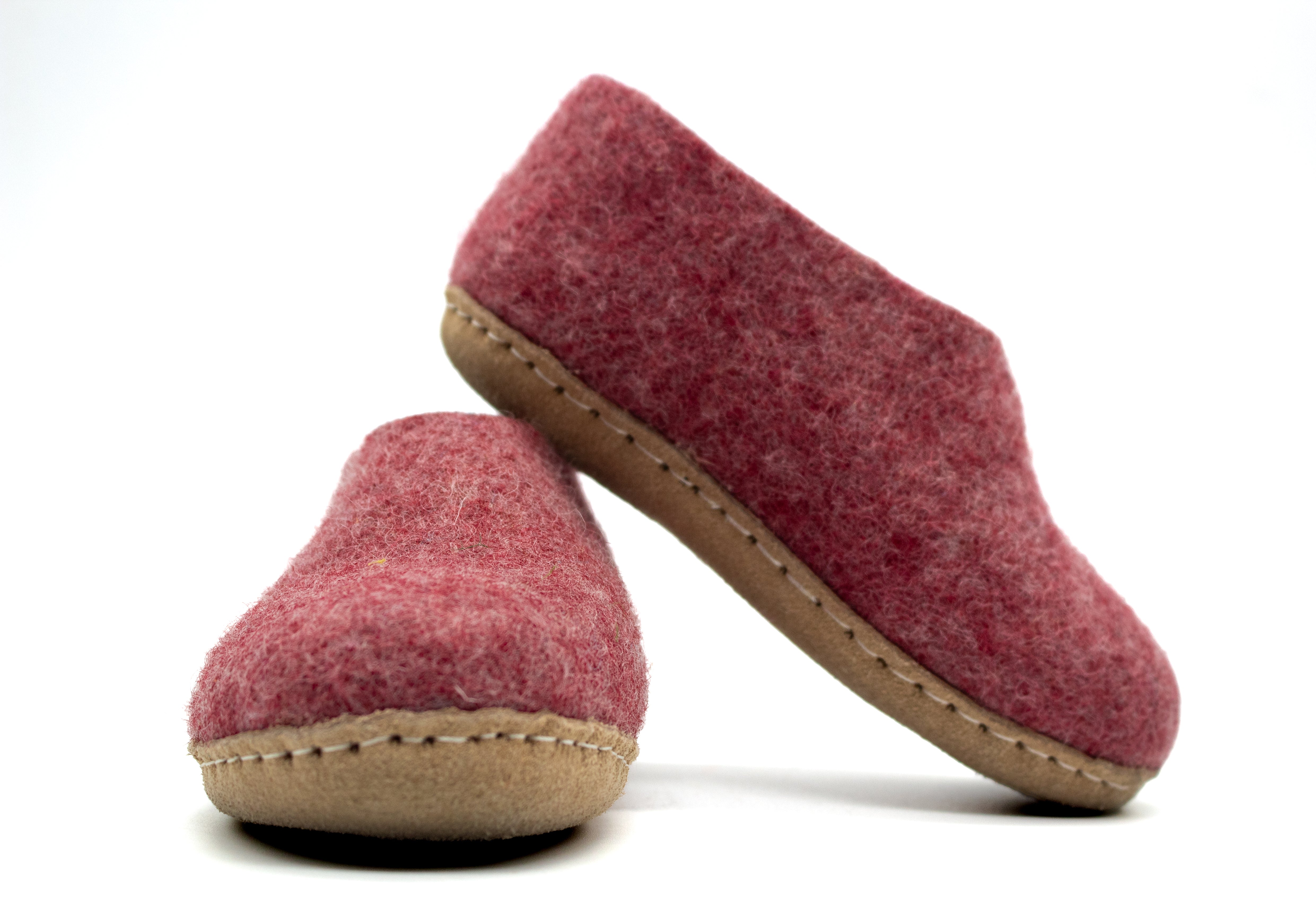 Scarpe Da Interno Per Bambini Con Suola In Cuoio– Rosa Ciliegia