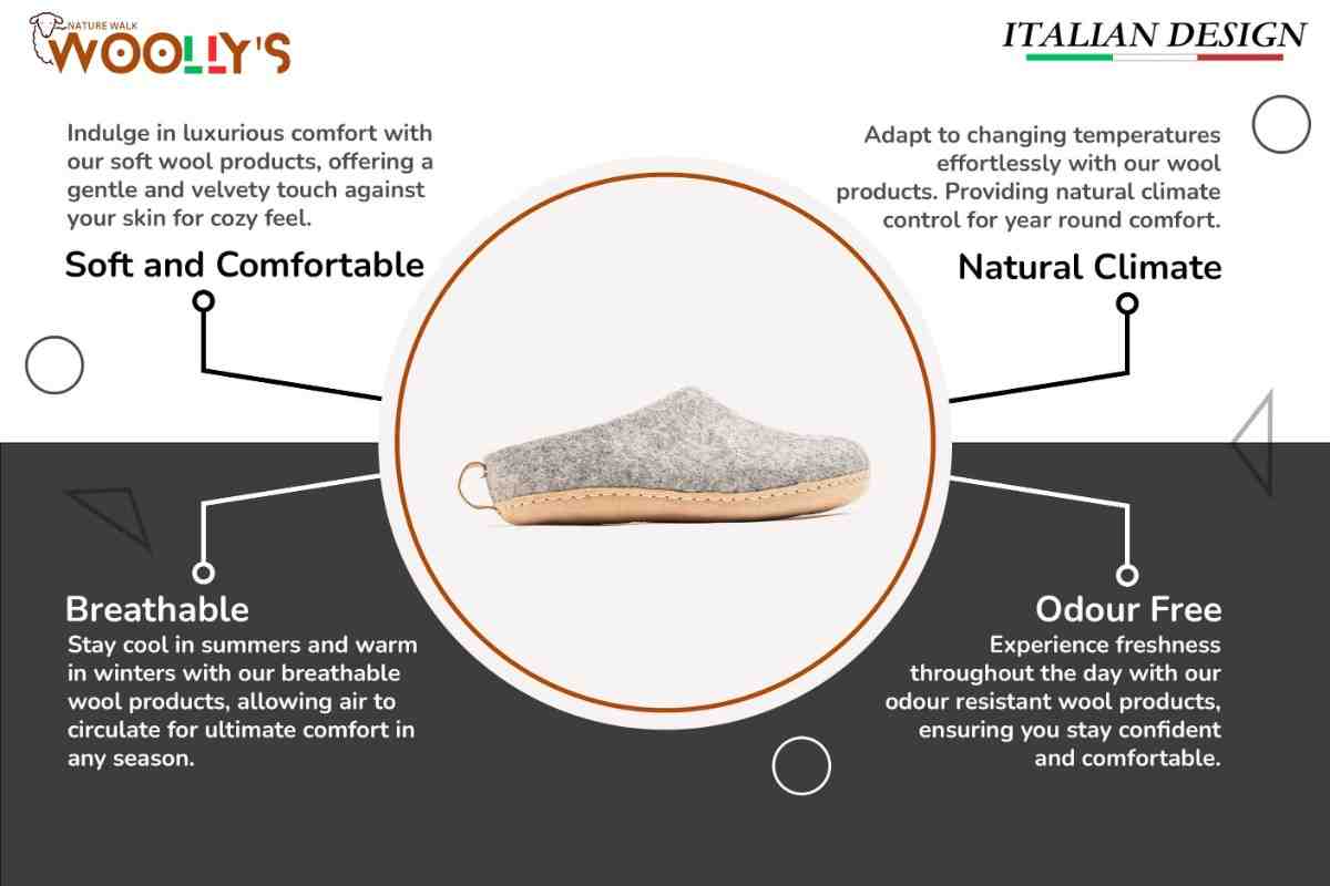 Pantofole Da Interno Con Tacco Aperto e Suola In Cuoio- Grigio Naturale