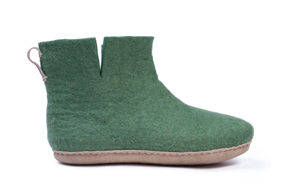Woollyes Stivali Da Interno Con Suola In Cuoio  – Verde