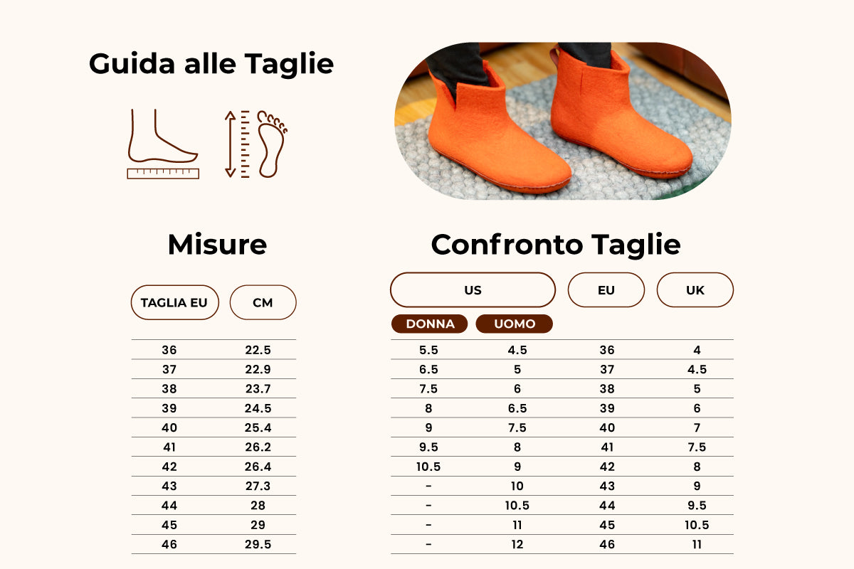 Woollyes Stivali Da Interno Con Suola In Cuoio  – Arancione