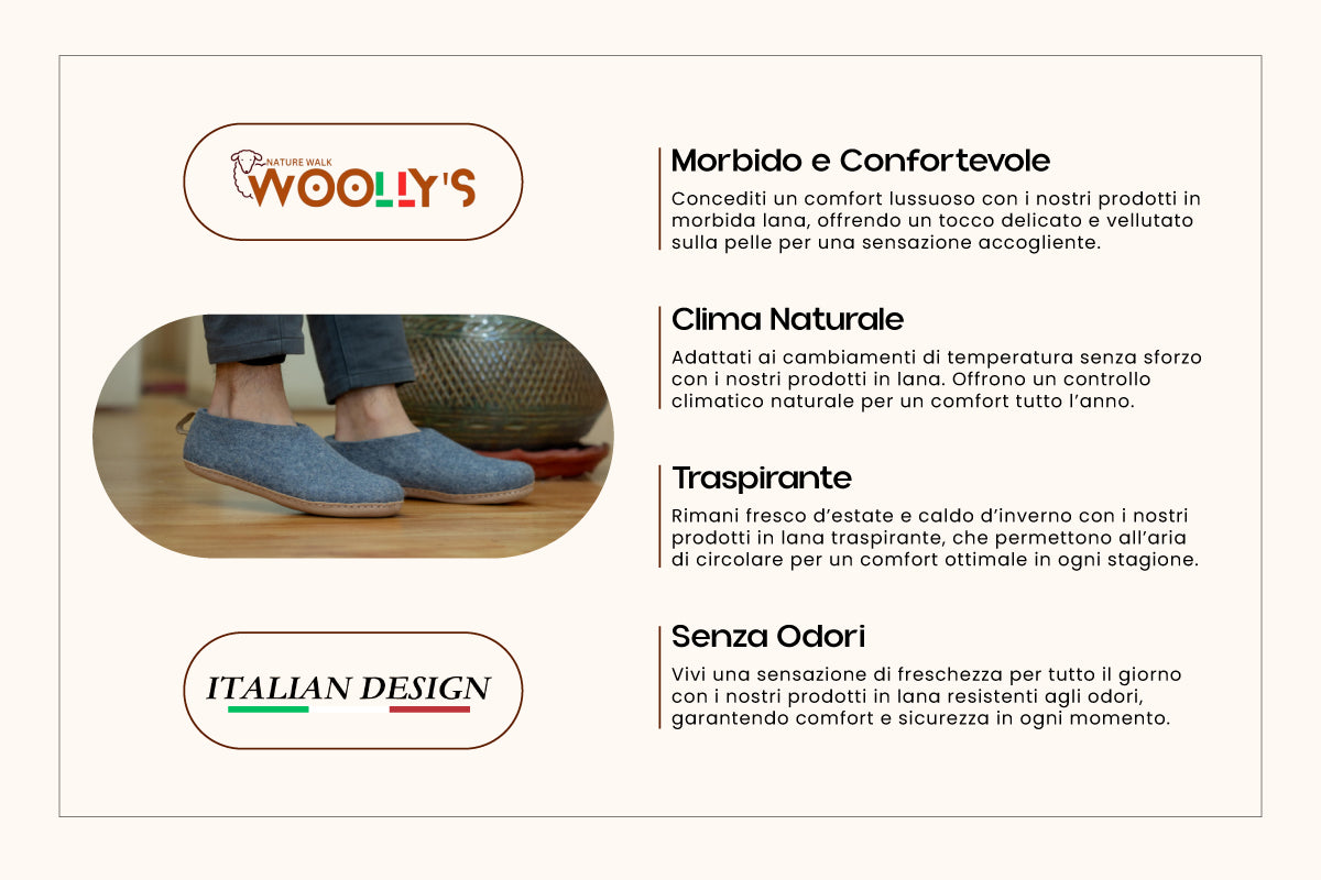 Scarpe Da Interni Con Suola In Cuoio - Denim