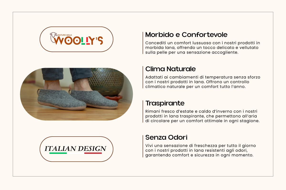 Scarpe Da Interni Con Suola In Cuoio - Grigio Naturale