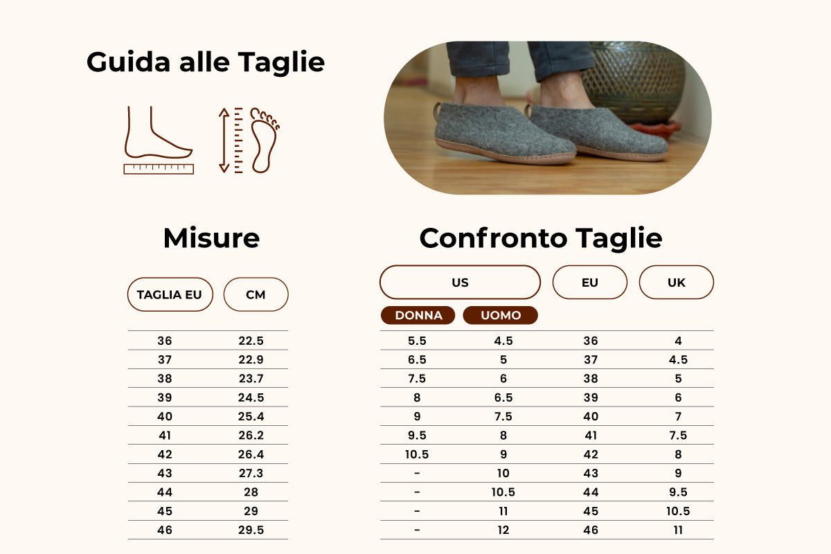 Scarpe Da Interni Con Suola In Cuoio - Grigio Naturale