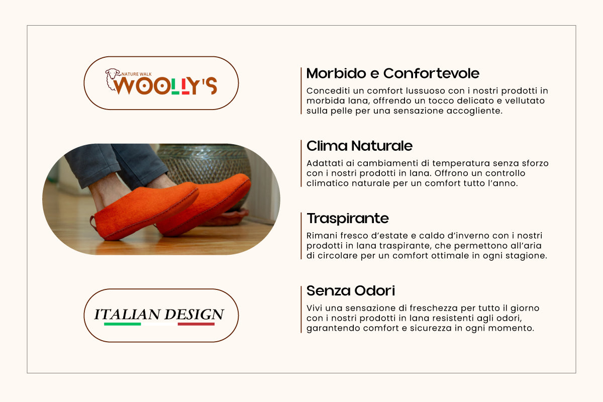 Scarpe Da Interni Con Suola In Cuoio - Arancio