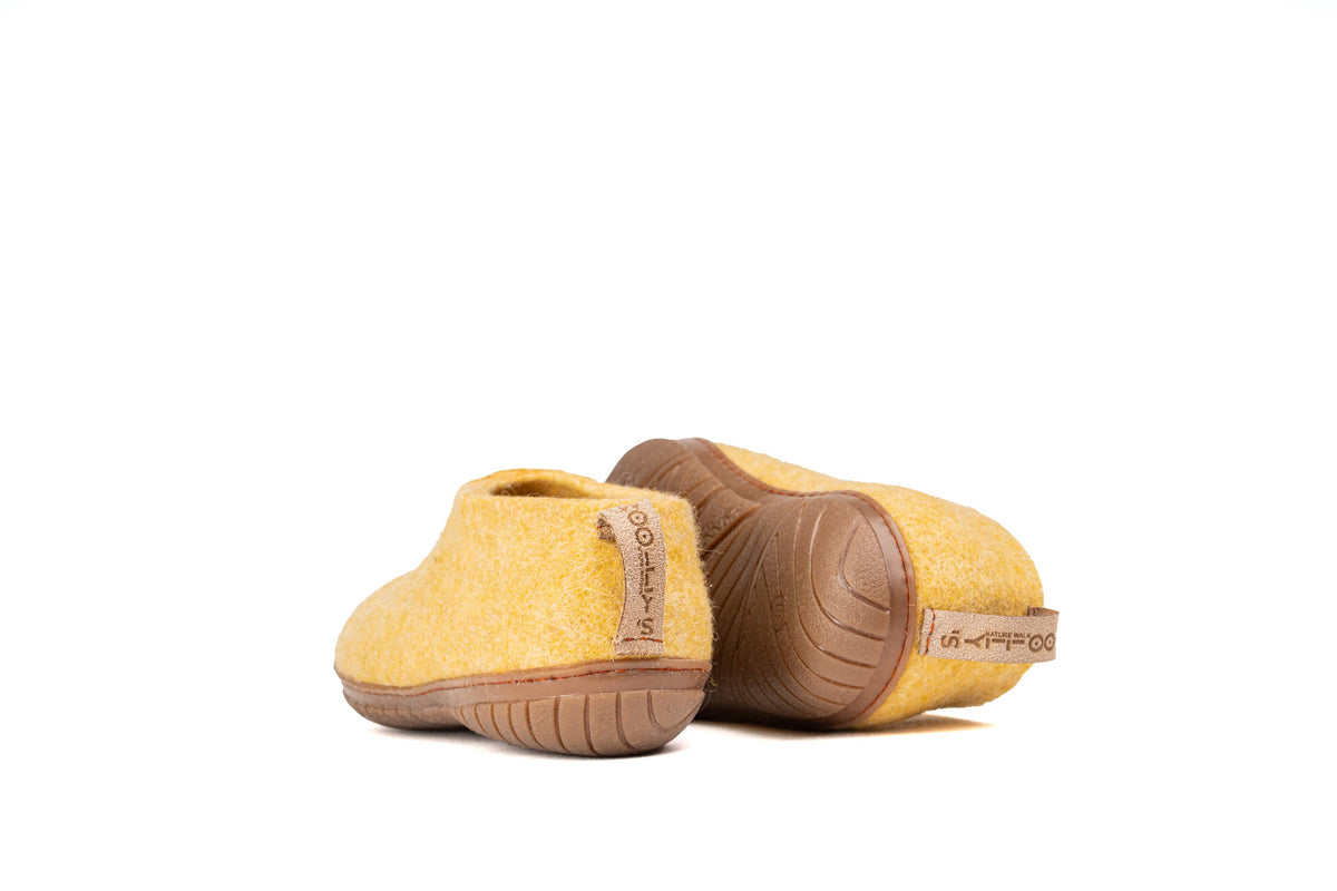 Outdoor Shoes With Rubber Sole - Mustard
