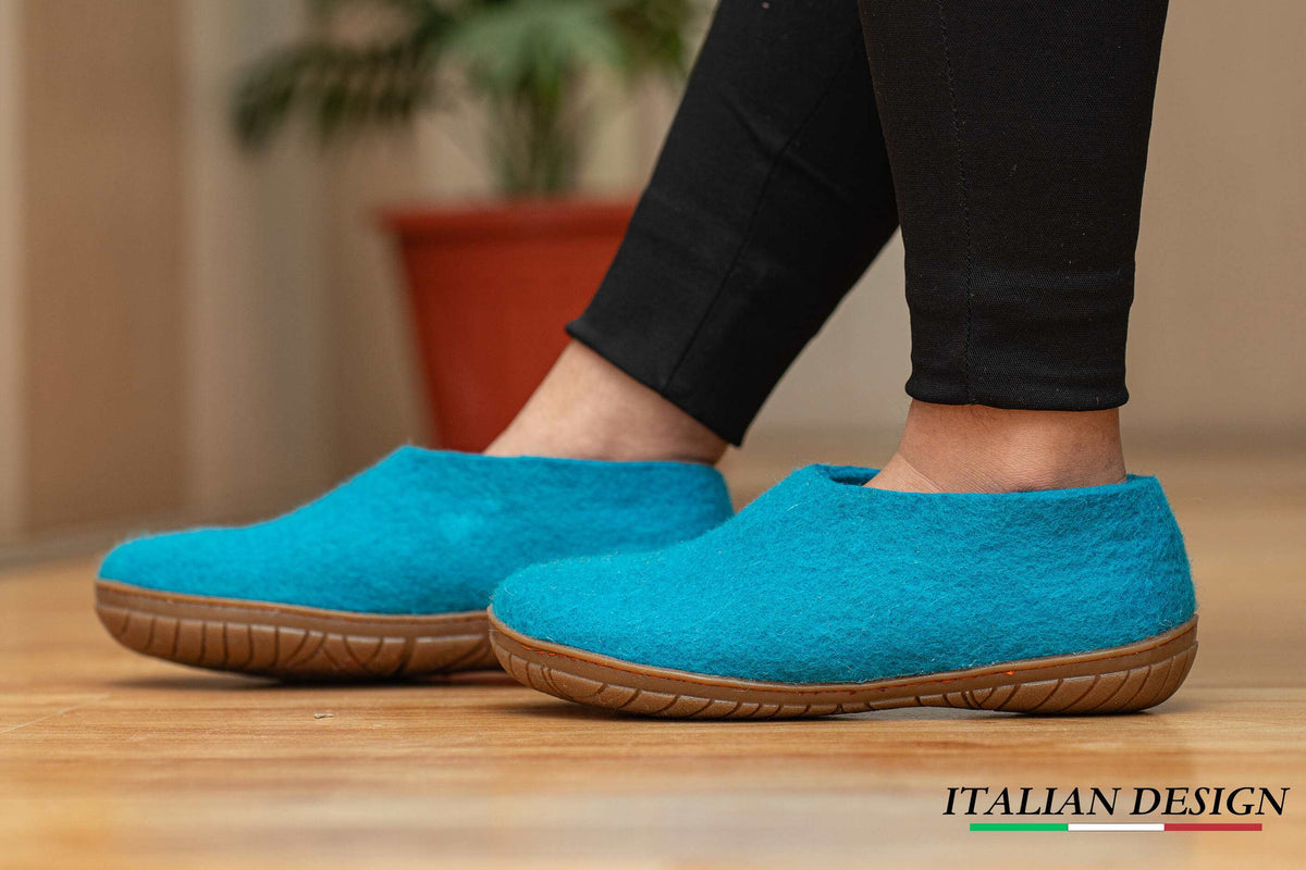 Outdoor Shoes With Rubber Sole - Turquoise