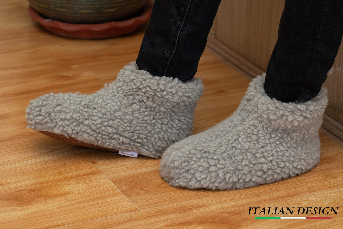 Sherpa Woollen Boots - Light Grey