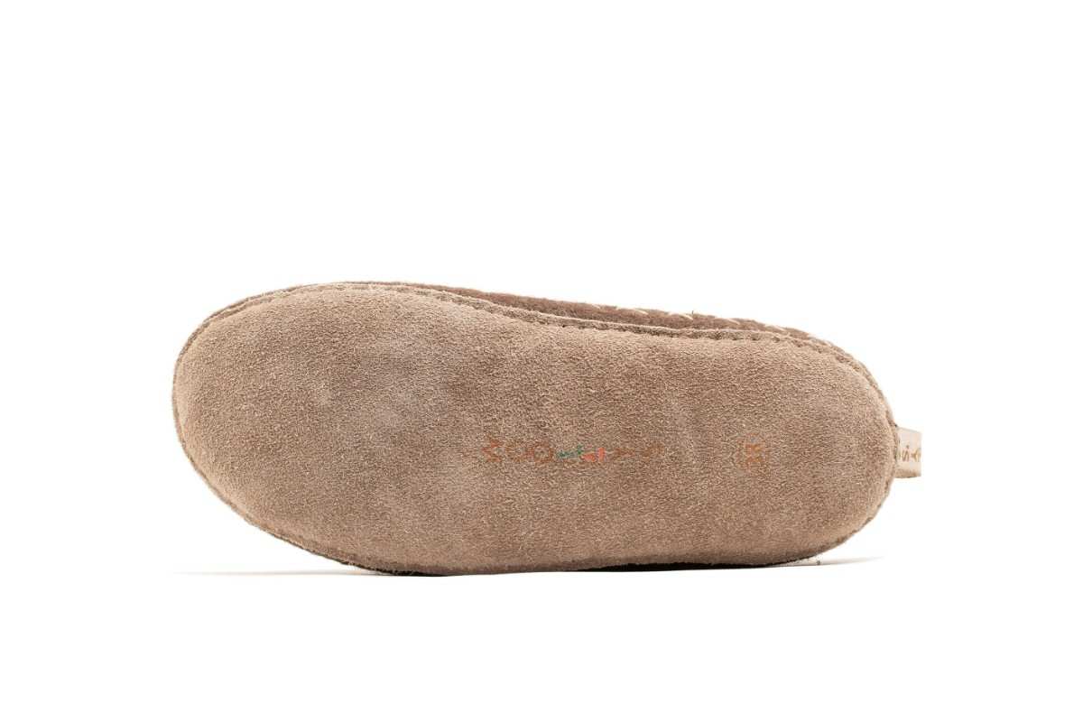 Pantofole Da Interno Con Tacco Aperto e Suola In Cuoio - Marrone naturale e Marrone Chiaro