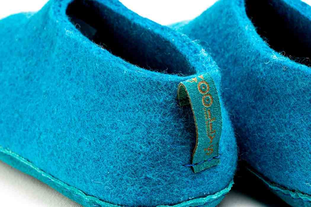 Scarpe Da Interni Con Suola In Cuoio - Turchese