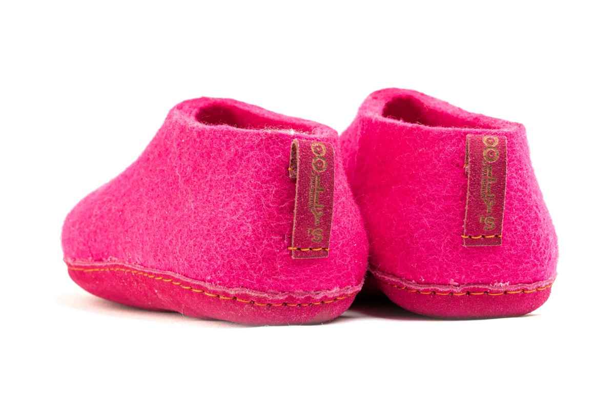 Scarpe Da Interni Con Suola In Cuoio - Fucsia