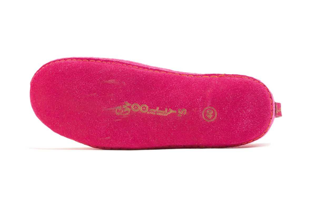 Scarpe Da Interni Con Suola In Cuoio - Fucsia