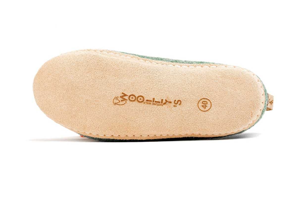 Scarpe Da Interni Con Suola In Cuoio - Verde Giungla