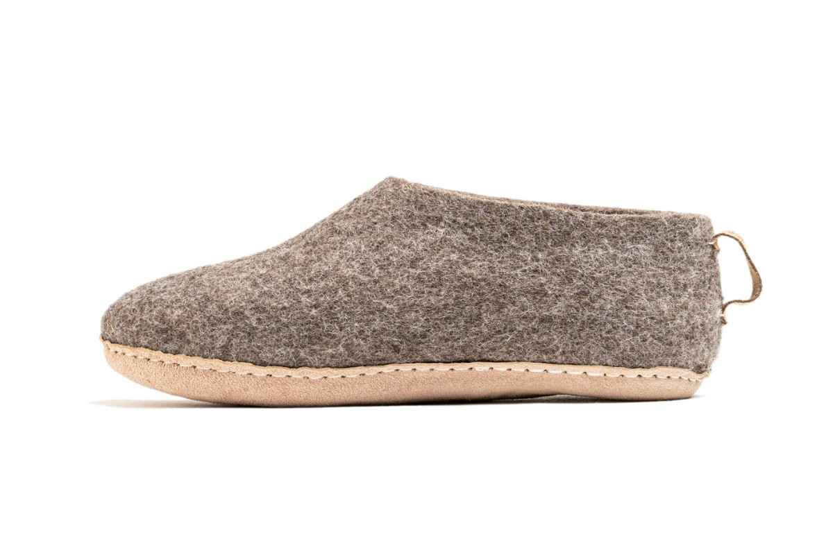 Scarpe Da Interni Con Suola In Cuoio - Marrone Naturale