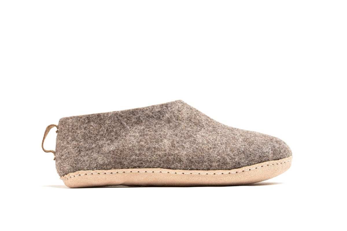 Scarpe Da Interni Con Suola In Cuoio - Marrone Naturale