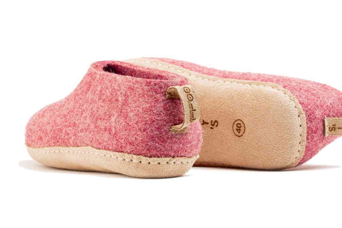 Scarpe Da Interni Con Suola In Cuoio - Rosa Ciliegia