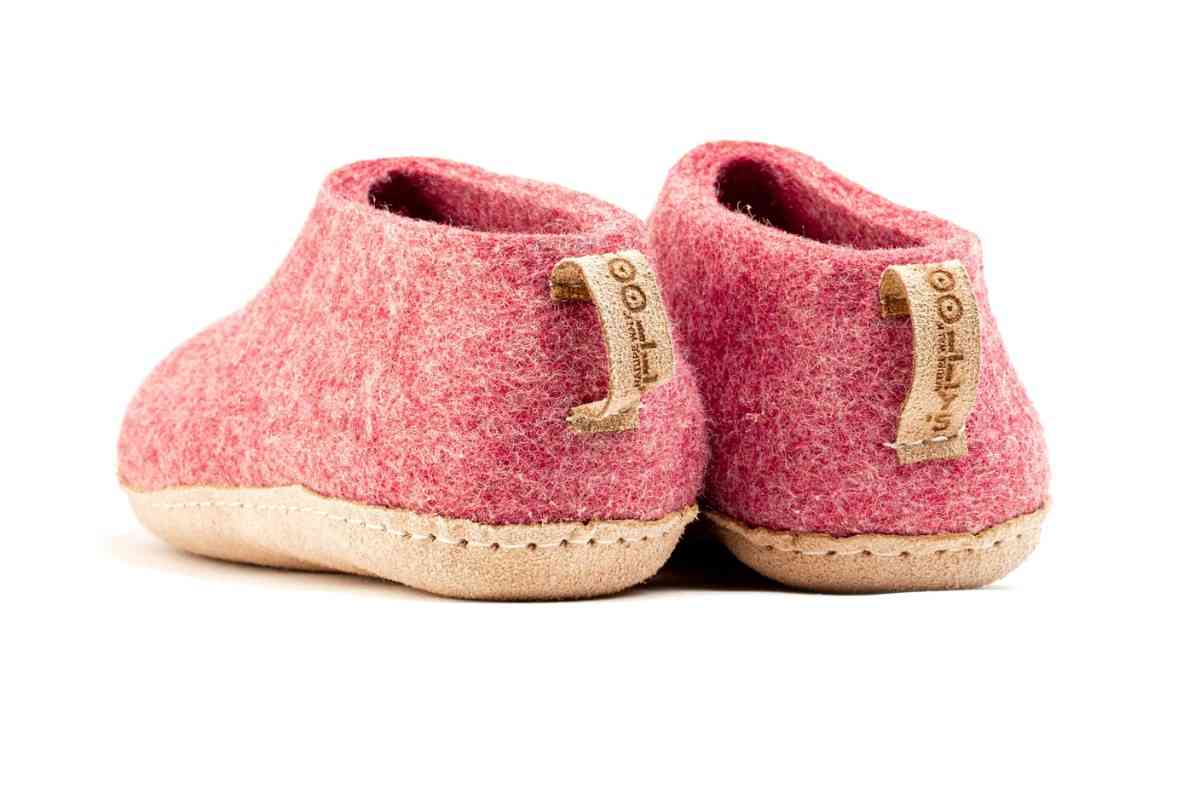 Scarpe Da Interni Con Suola In Cuoio - Rosa Ciliegia