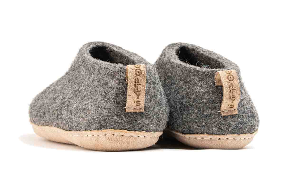 Scarpe Da Interni Con Suola In Cuoio - Carbone