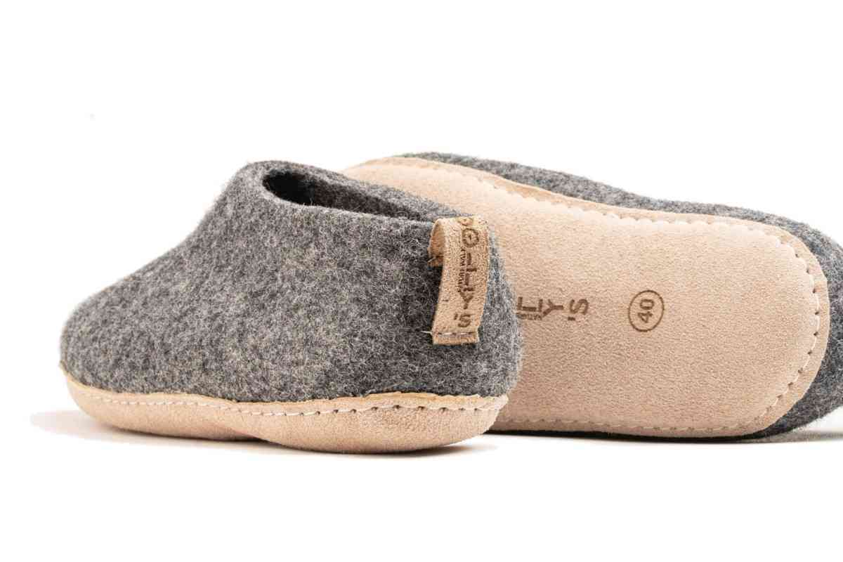 Scarpe Da Interni Con Suola In Cuoio - Carbone
