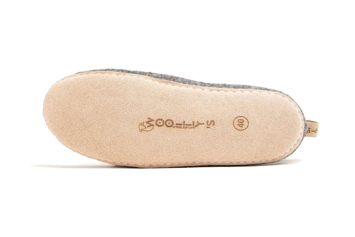 Scarpe Da Interni Con Suola In Cuoio - Carbone