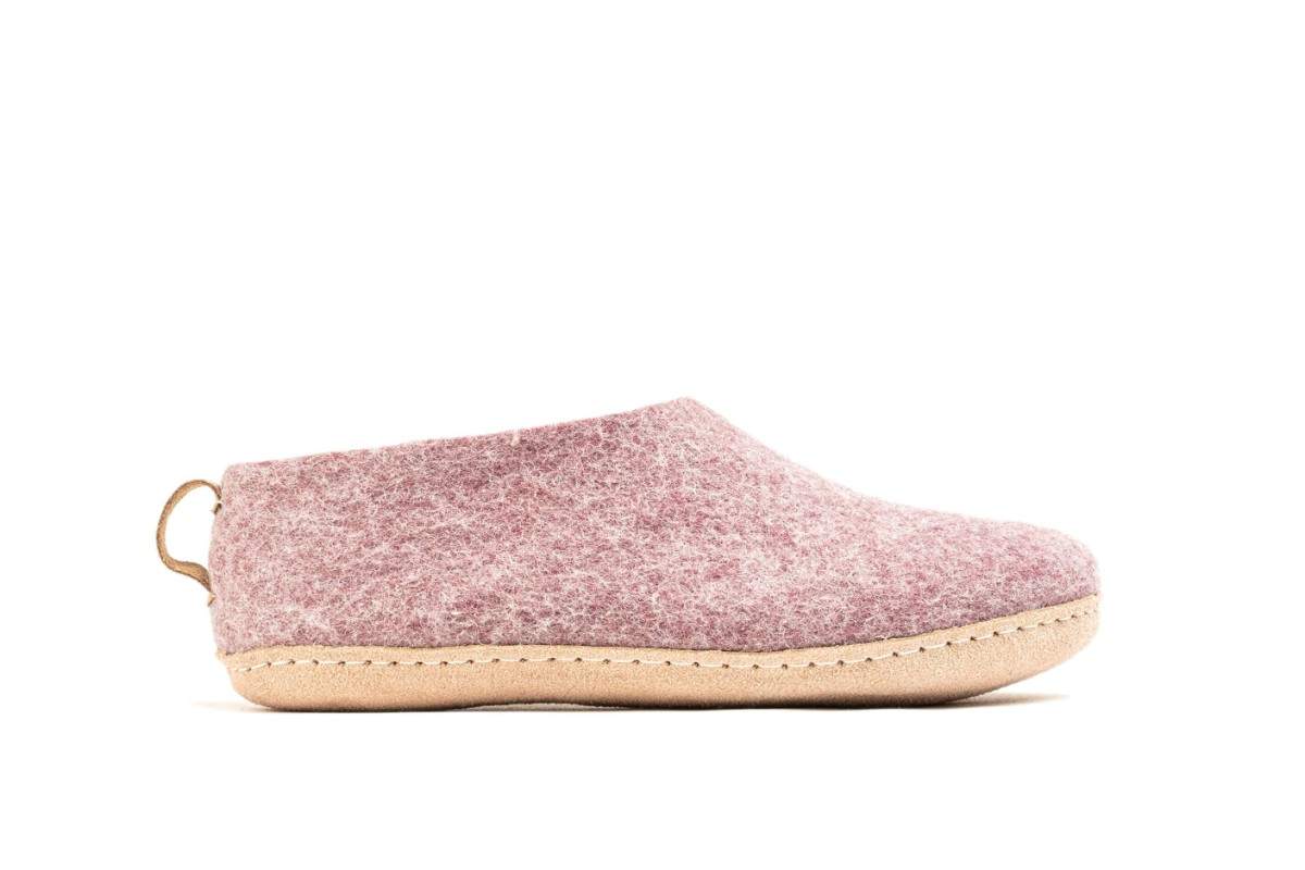 Scarpe Da Interni Con Suola In Cuoio - Lavanda