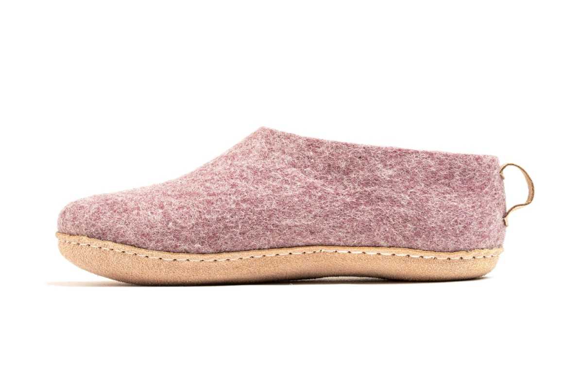 Scarpe Da Interni Con Suola In Cuoio - Lavanda