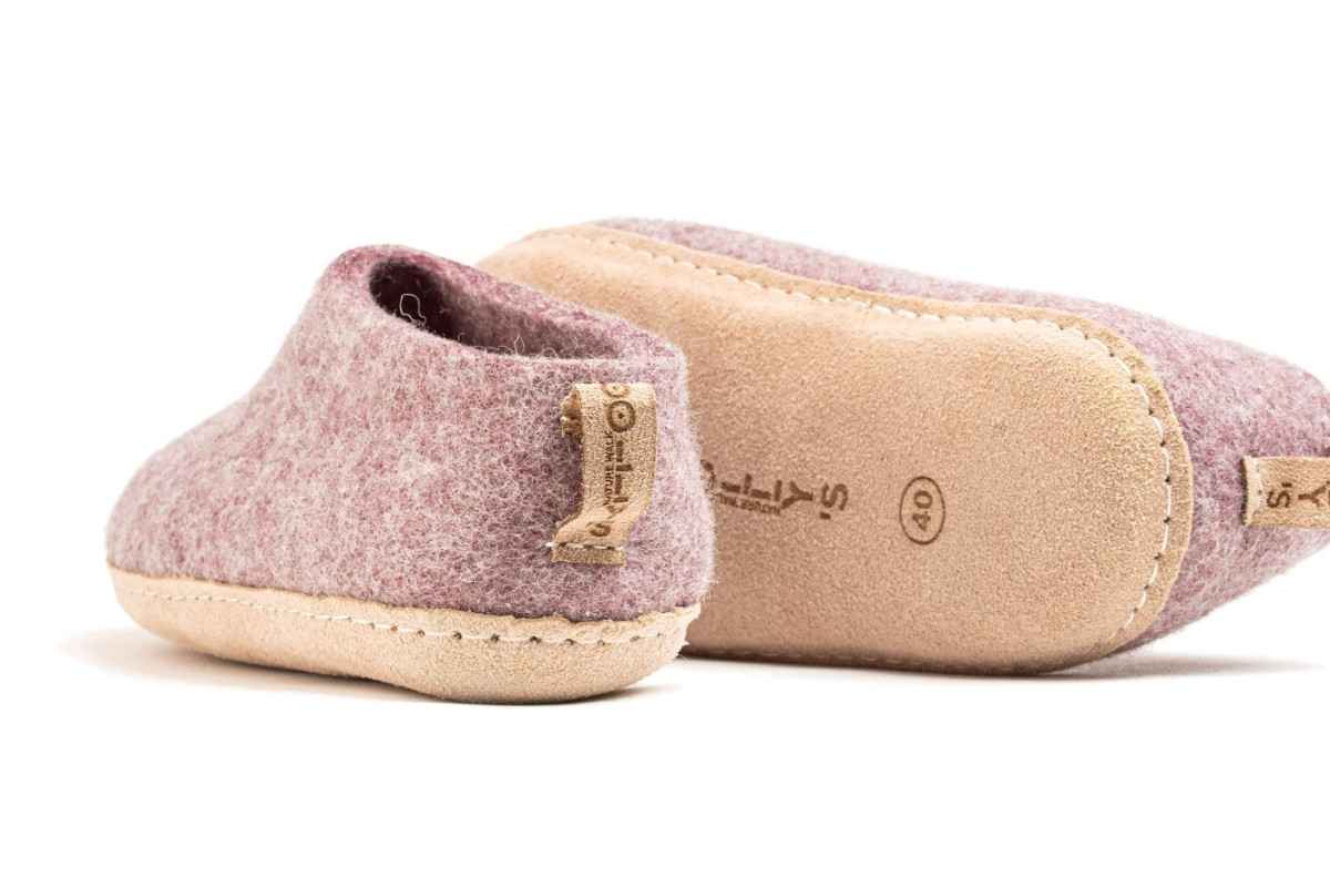 Scarpe Da Interni Con Suola In Cuoio - Lavanda