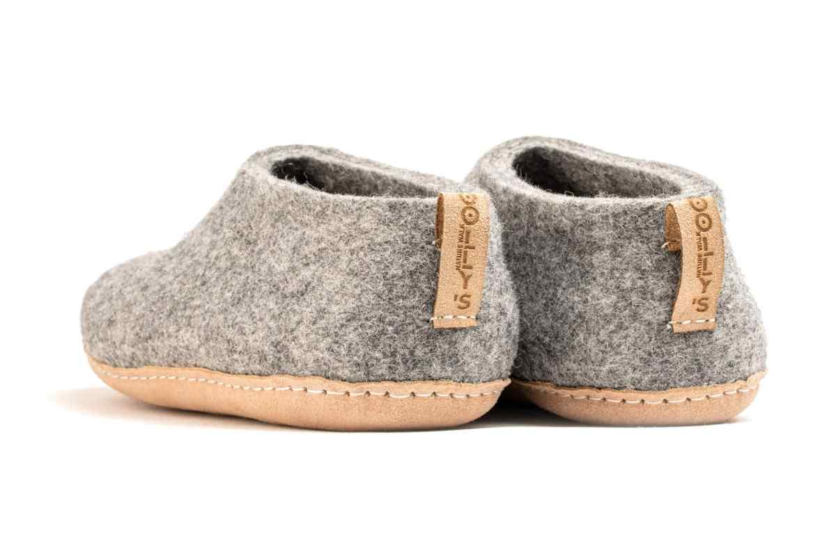 Scarpe Da Interni Con Suola In Cuoio - Grigio Naturale