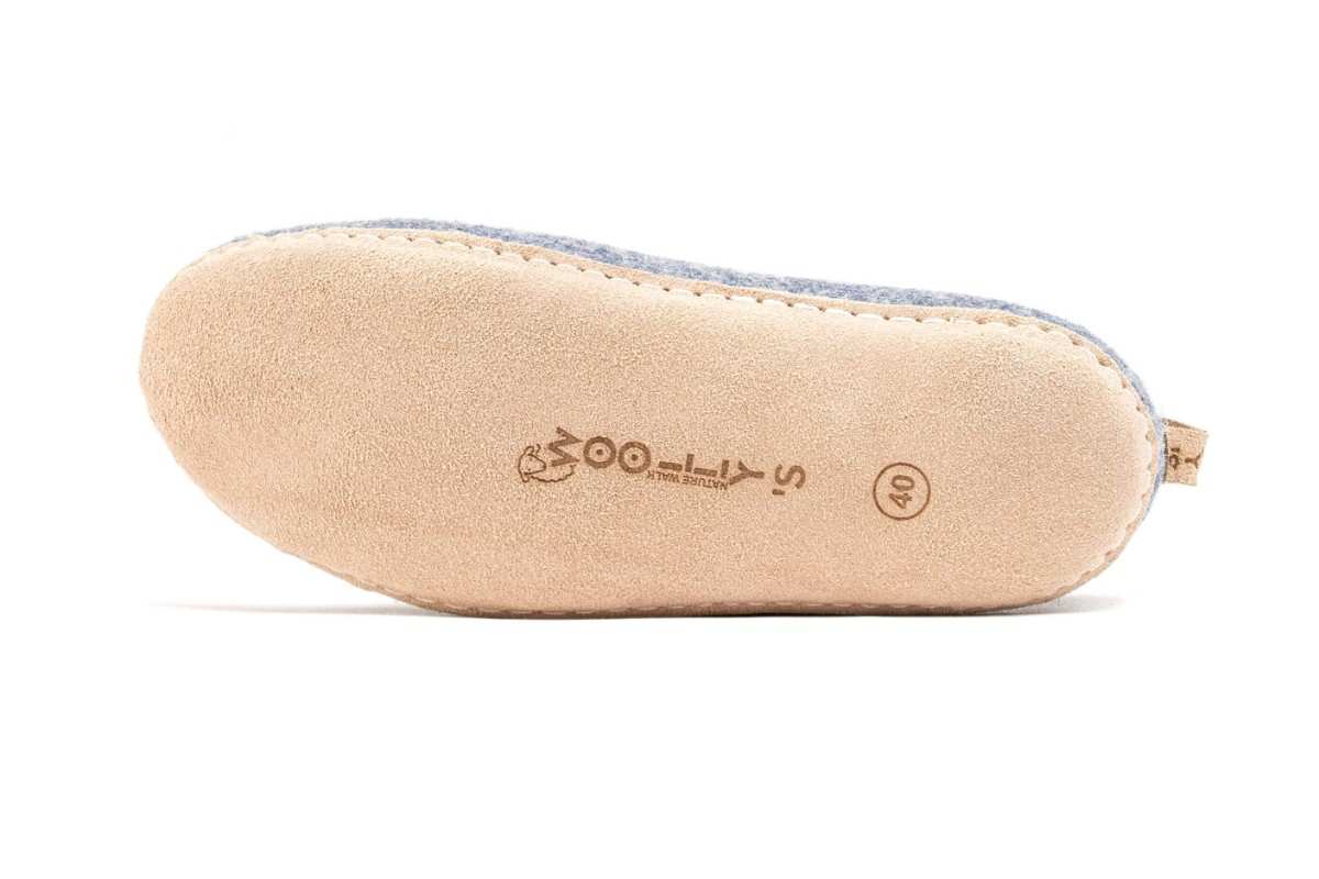 Scarpe Da Interni Con Suola In Cuoio - Denim