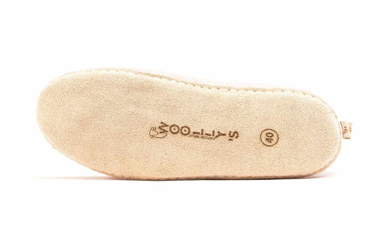 Scarpe Da Interni Con Suola In Cuoio - Rosa Baby