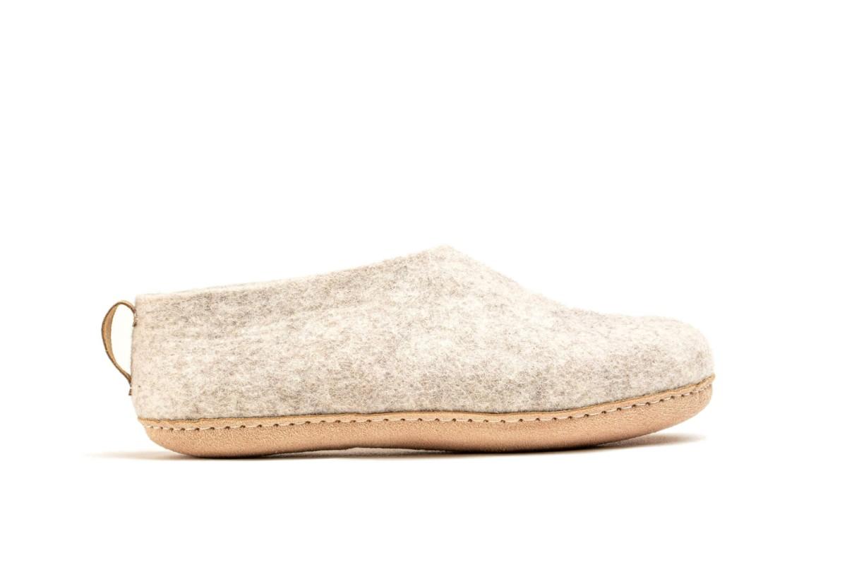 Scarpe Da Interni Con Suola In Cuoio - Marrone Chiaro