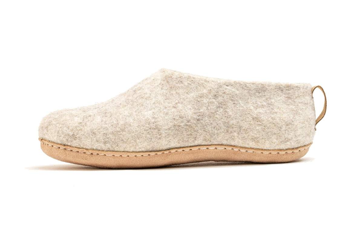 Scarpe Da Interni Con Suola In Cuoio - Marrone Chiaro