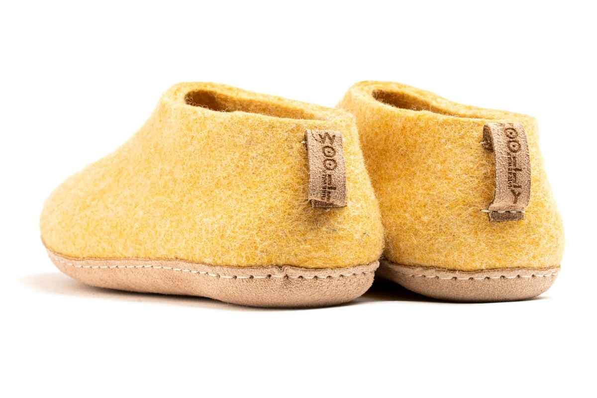 Scarpe Da Interni Con Suola In Cuoio - Senape