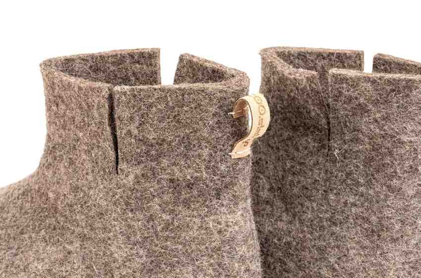 Woollyes Stivali Da Interno Con Suola In Cuoio  – Marrone Naturale