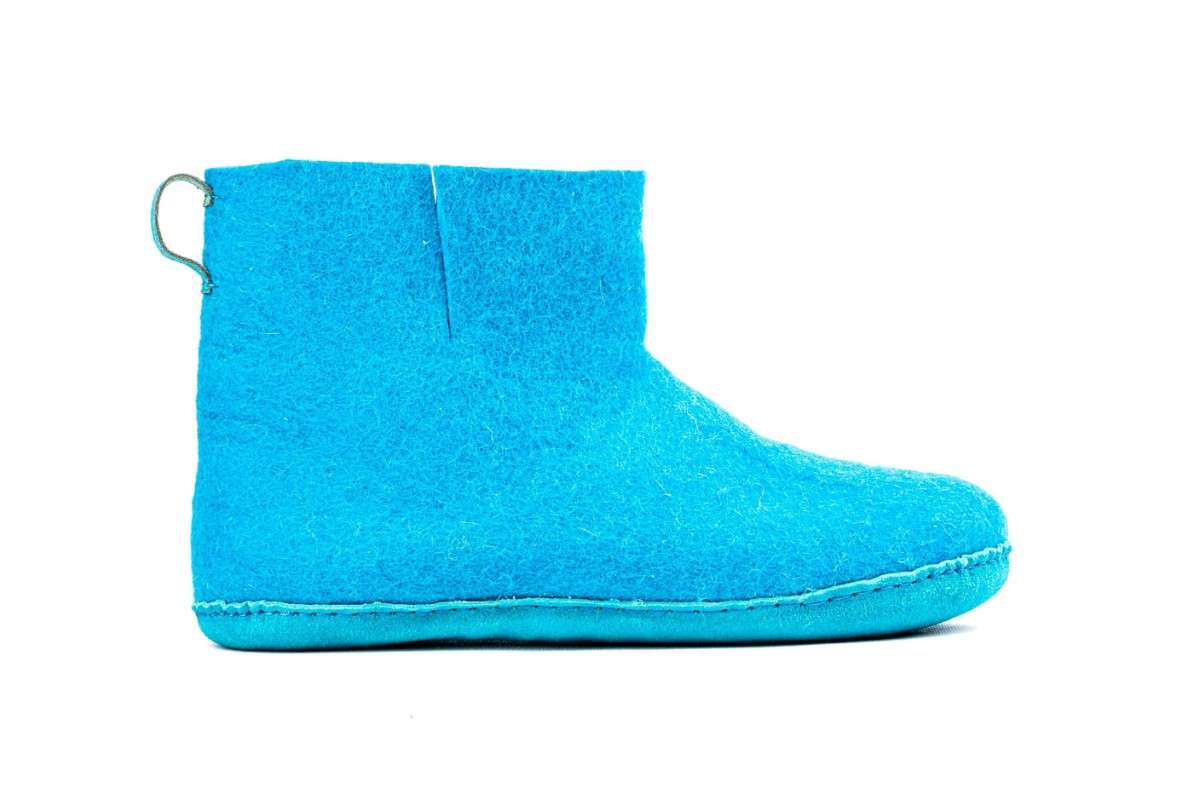 Woollyes Stivali Da Interno Con Suola In Cuoio  – Turchese
