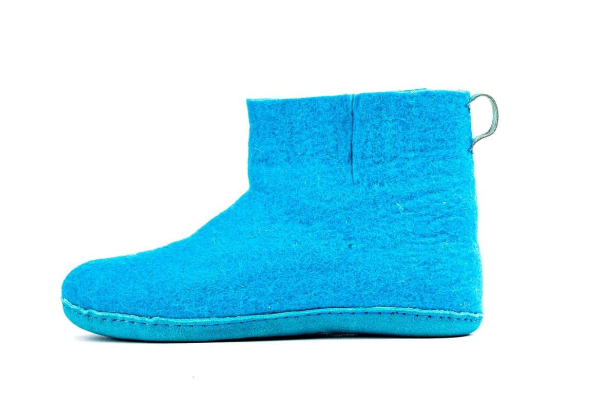 Woollyes Stivali Da Interno Con Suola In Cuoio  – Turchese